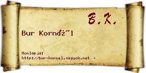 Bur Kornél névjegykártya