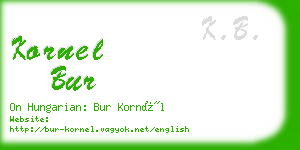 kornel bur business card
